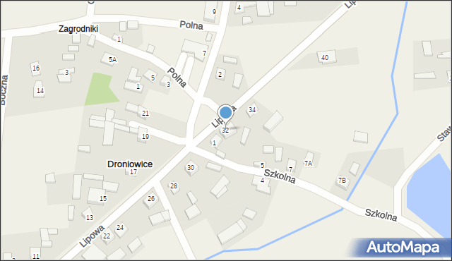 Droniowice, Lipowa, 32, mapa Droniowice