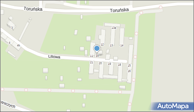 Gliwice, Liliowa, 10, mapa Gliwic