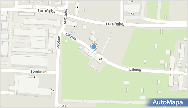 Gliwice, Liliowa, 4a, mapa Gliwic