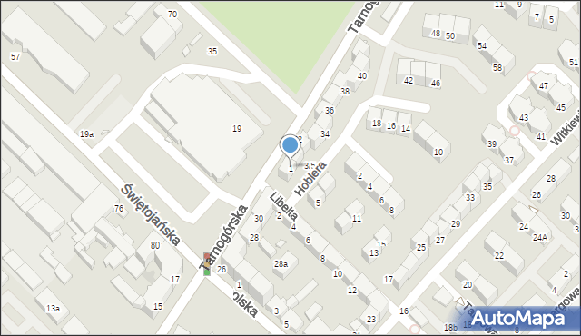 Gliwice, Libelta Karola, 1, mapa Gliwic