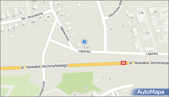 Gliwice, Ligocka, 3, mapa Gliwic