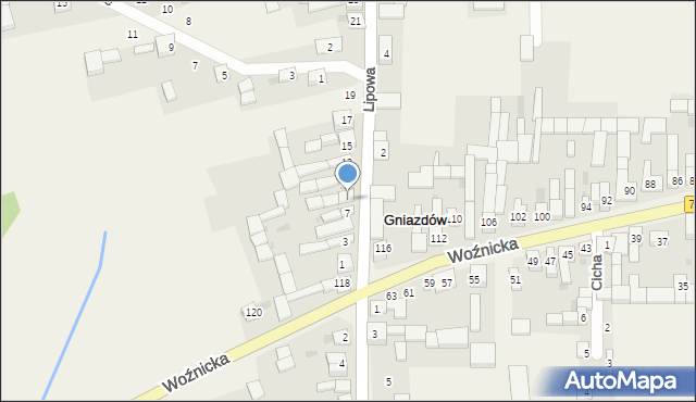 Gniazdów, Lipowa, 9, mapa Gniazdów