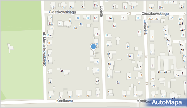 Gniezno, Libelta Karola, 7, mapa Gniezna