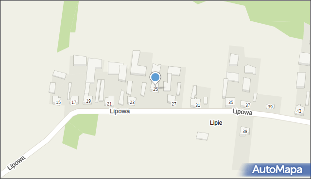 Godzianów, Lipowa, 25, mapa Godzianów