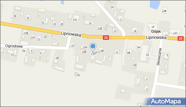 Gójsk, Lipnowska, 13A, mapa Gójsk