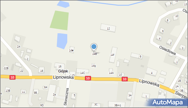 Gójsk, Lipnowska, 14B, mapa Gójsk