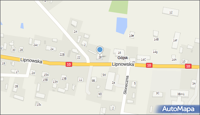 Gójsk, Lipnowska, 18, mapa Gójsk