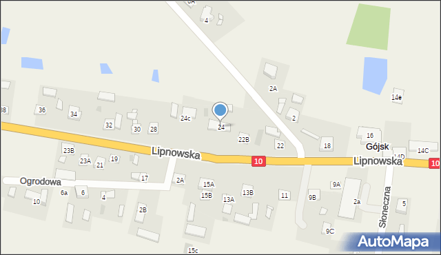 Gójsk, Lipnowska, 24, mapa Gójsk