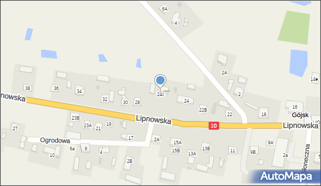 Gójsk, Lipnowska, 24c, mapa Gójsk