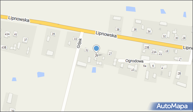 Gójsk, Lipnowska, 29, mapa Gójsk