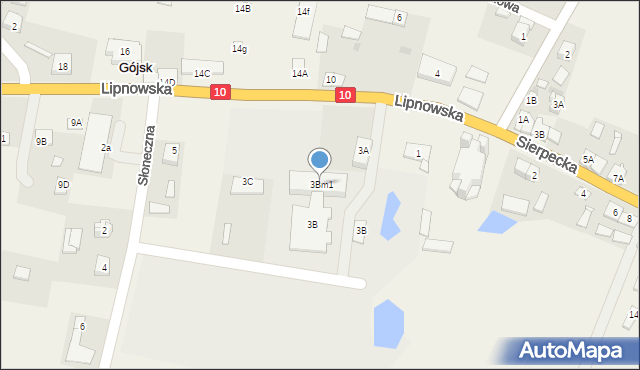 Gójsk, Lipnowska, 3Bm1, mapa Gójsk