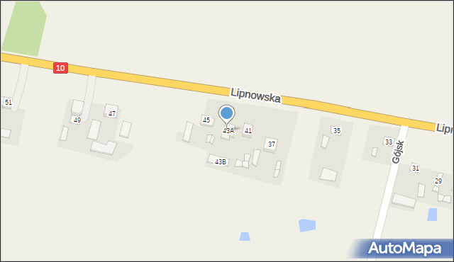 Gójsk, Lipnowska, 43A, mapa Gójsk