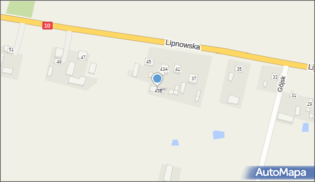 Gójsk, Lipnowska, 43B, mapa Gójsk