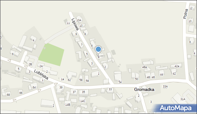 Gromadka, Lipowa, 4, mapa Gromadka