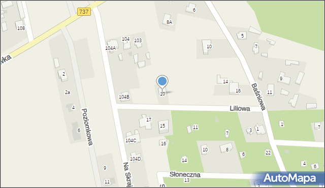 Groszowice, Liliowa, 10, mapa Groszowice