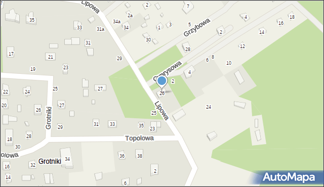 Grotniki, Lipowa, 26, mapa Grotniki