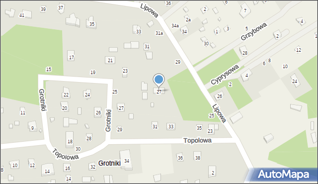 Grotniki, Lipowa, 27, mapa Grotniki