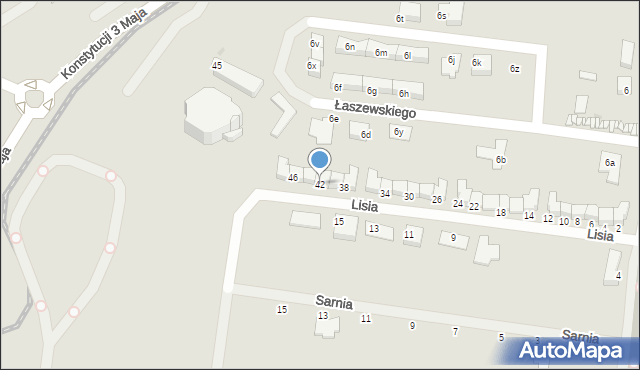 Grudziądz, Lisia, 42, mapa Grudziądza