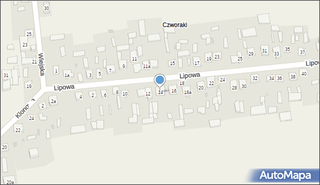 Jabłonna Lacka, Lipowa, 14, mapa Jabłonna Lacka