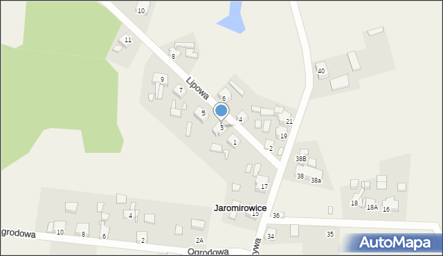 Jaromirowice, Lipowa, 3, mapa Jaromirowice