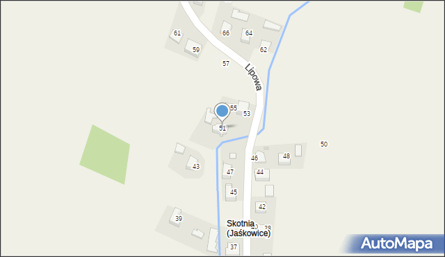 Jaśkowice, Lipowa, 51, mapa Jaśkowice