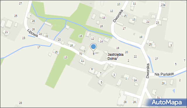 Jastrzębia, Lipowa, 8, mapa Jastrzębia