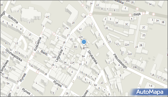 Jawor, Lipowa, 8C, mapa Jawor