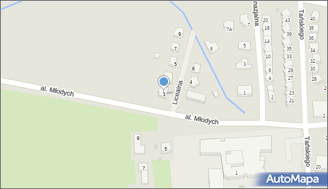 Jelcz-Laskowice, Licealna, 1, mapa Jelcz-Laskowice