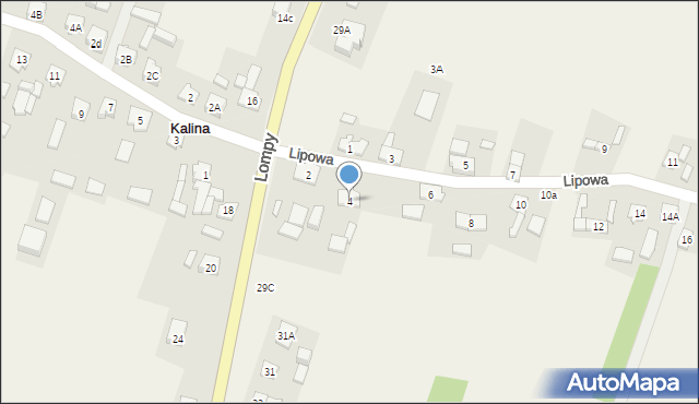 Kalina, Lipowa, 4, mapa Kalina