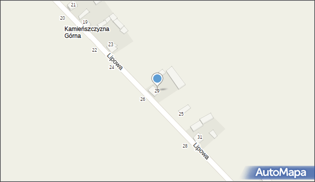 Kamieńszczyzna, Lipowa, 29, mapa Kamieńszczyzna