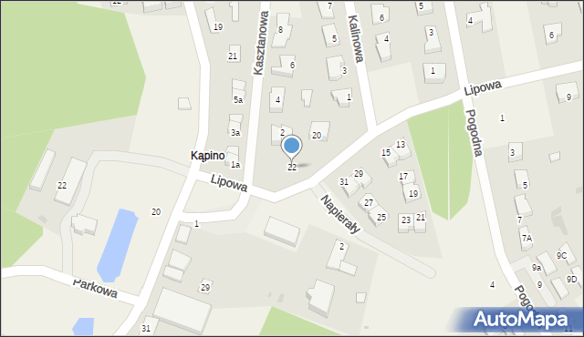 Kąpino, Lipowa, 22, mapa Kąpino