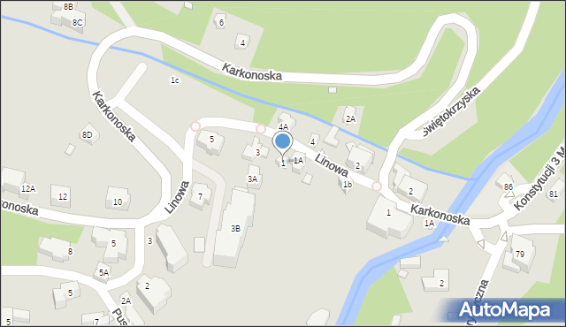 Karpacz, Linowa, 1, mapa Karpacz