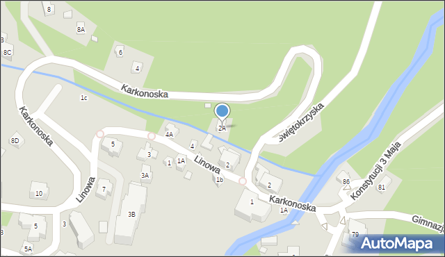 Karpacz, Linowa, 2A, mapa Karpacz