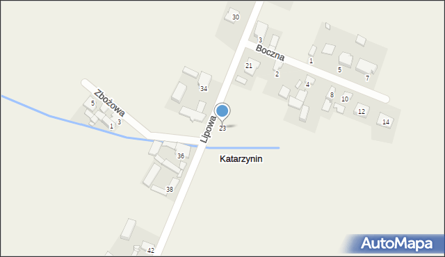 Katarzynin, Lipowa, 23, mapa Katarzynin