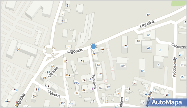 Katowice, Ligocka, 76, mapa Katowic