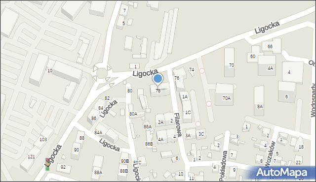 Katowice, Ligocka, 78, mapa Katowic