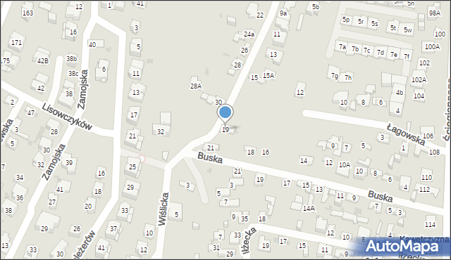 Kielce, Lisowczyków, 19, mapa Kielc