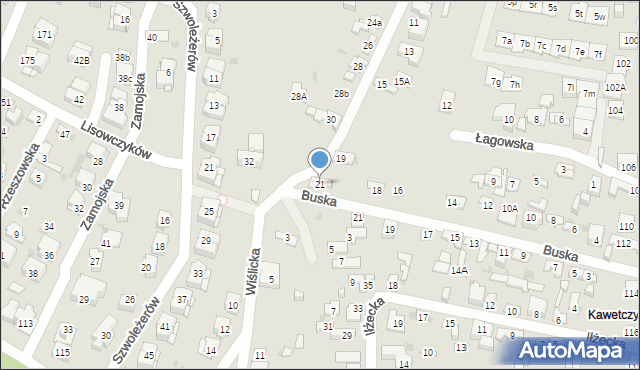 Kielce, Lisowczyków, 21, mapa Kielc