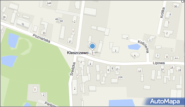 Kleszczewo, Lipowa, 1, mapa Kleszczewo