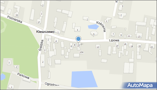 Kleszczewo, Lipowa, 10, mapa Kleszczewo