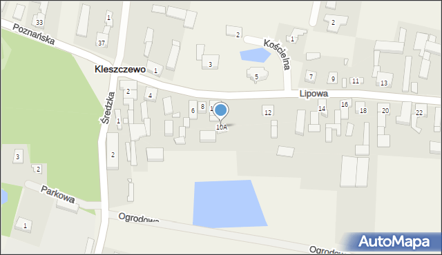 Kleszczewo, Lipowa, 10A, mapa Kleszczewo