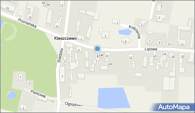 Kleszczewo, Lipowa, 6, mapa Kleszczewo