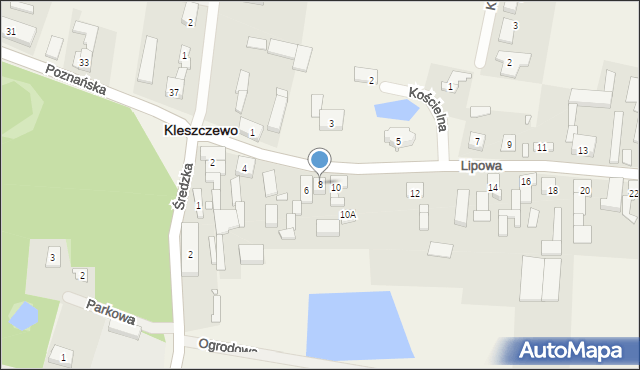 Kleszczewo, Lipowa, 8, mapa Kleszczewo