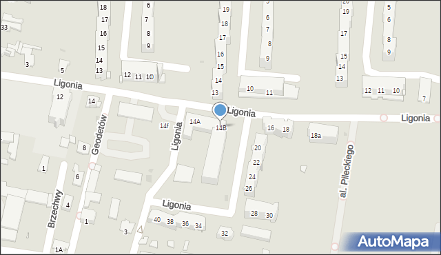 Kluczbork, Ligonia, 14B, mapa Kluczbork