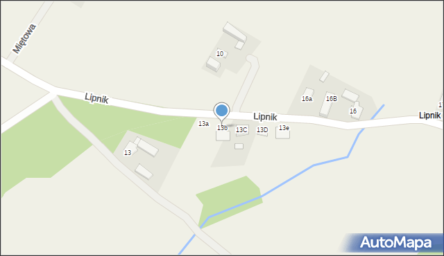 Kobyla Góra, Lipnik, 13b, mapa Kobyla Góra