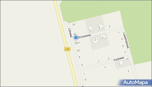 Kobylec, Liliowa, 11, mapa Kobylec