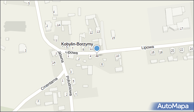 Kobylin-Borzymy, Lipowa, 4a, mapa Kobylin-Borzymy