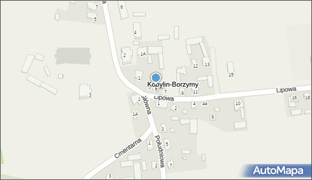 Kobylin-Borzymy, Lipowa, 5, mapa Kobylin-Borzymy