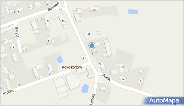 Kokoszczyn, Lipowa, 3, mapa Kokoszczyn