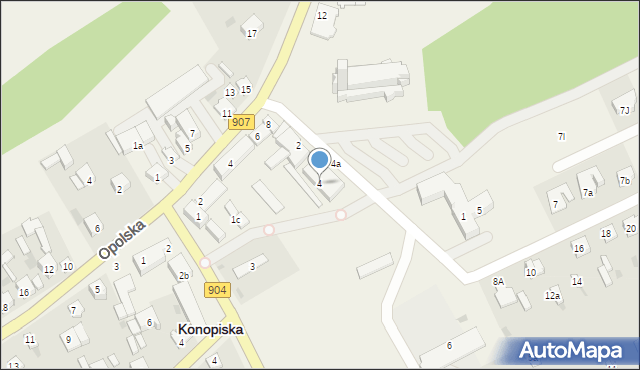 Konopiska, Lipowa, 4, mapa Konopiska